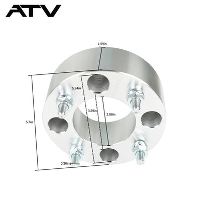 Solidspare 4× Wheel Spacers 4x110 2" 74mm M10x1.25 Silver For Honda Rincon 680 2006-2016