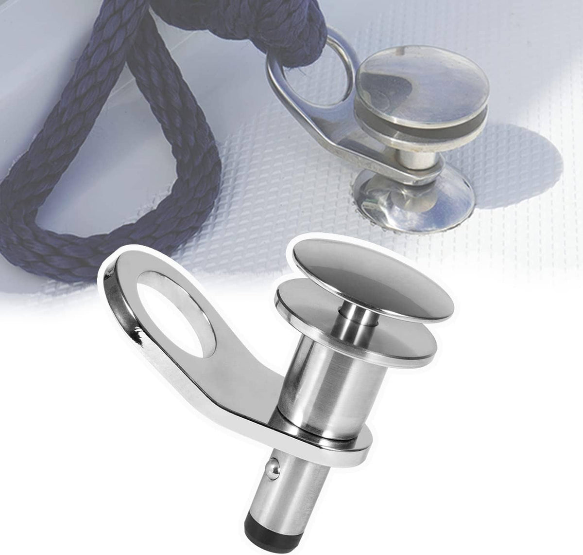 Solidspare 3/8'' Marine Stainless Steel Quick Release Boat Fender Holder Kit Boat Rope