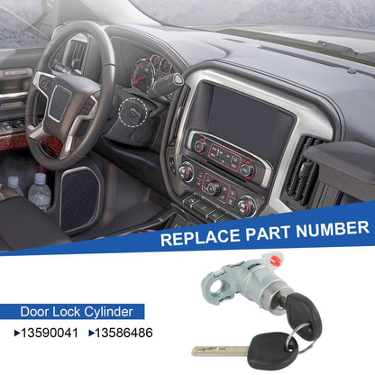 Solidspare Driver Side Door Lock Cylinder 13590041 w/ 2 Key For Chevrolet Silverado LHD