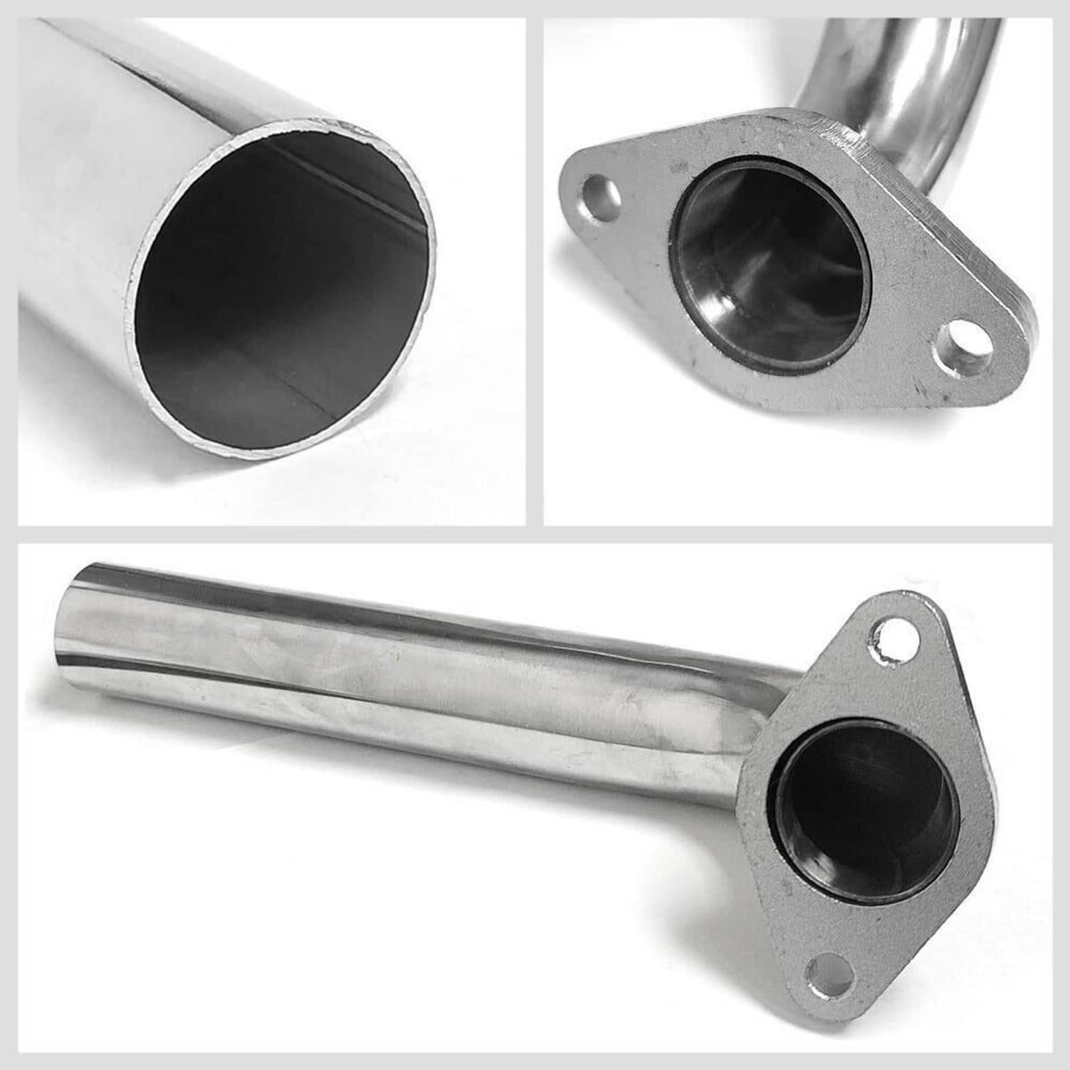 Solidspare Wastegate SS Dump Tube 2-Bolt For 38MM 35MM Pipe Actuator Turbo Dump Silver
