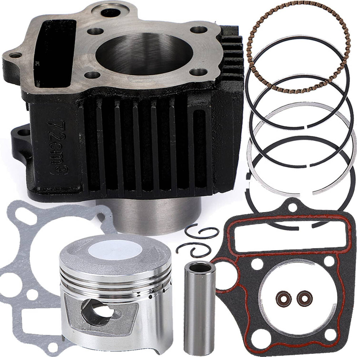 Solidspare Piston Cylinder Gasket Top End Kit for Honda CRF70F CT70 XR70R TRX70 Engine 70cc