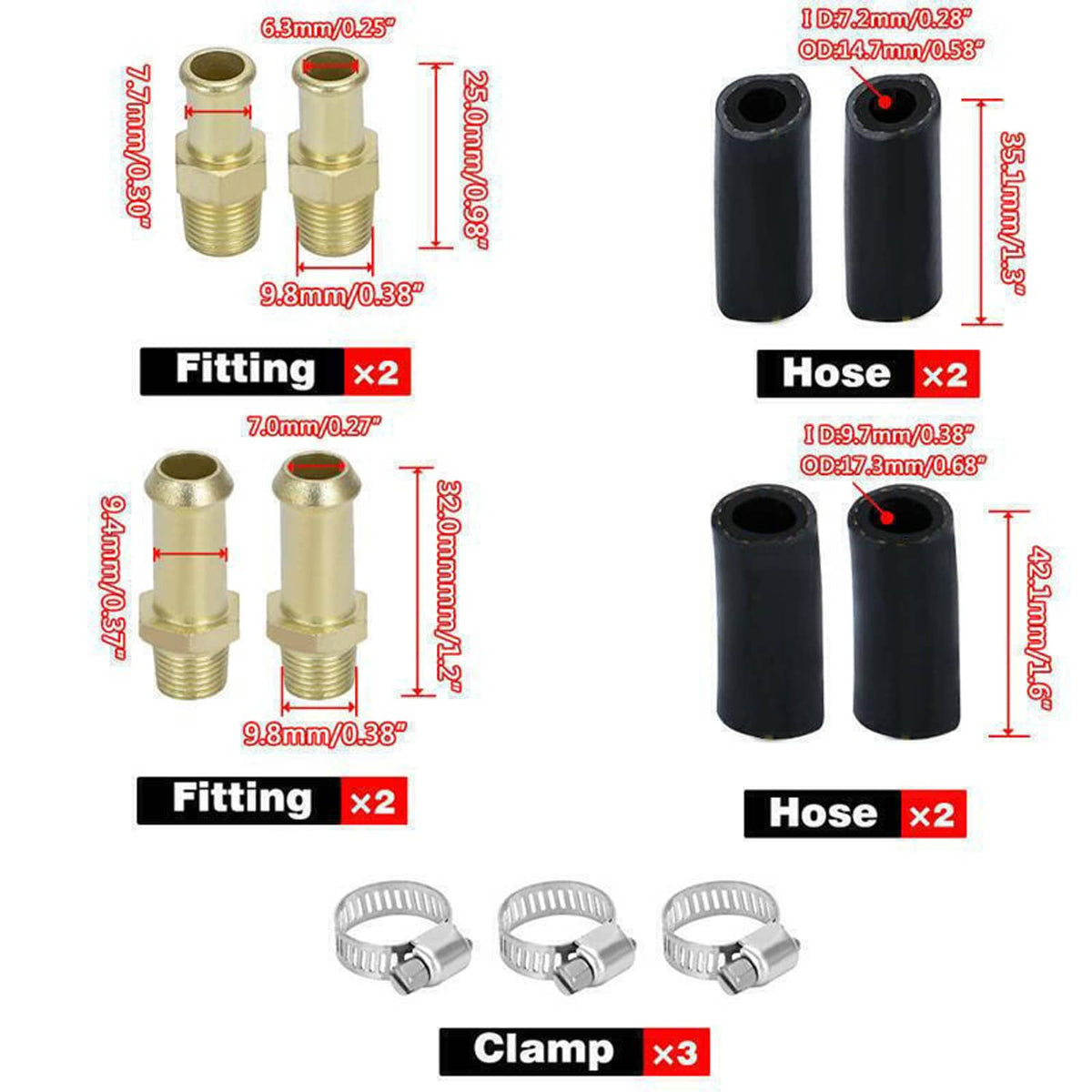 Solidspare Universal 1-6 PSI Adjustable Fuel Pressure Regulator Kit For Carburetor Engine