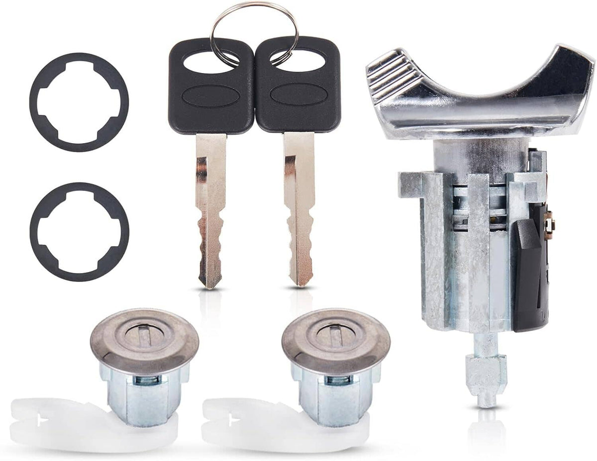 Solidspare Ignition & Door Lock Cylinder Set For 92-96 Ford Bronco F-150 250 350 Keyed Alik