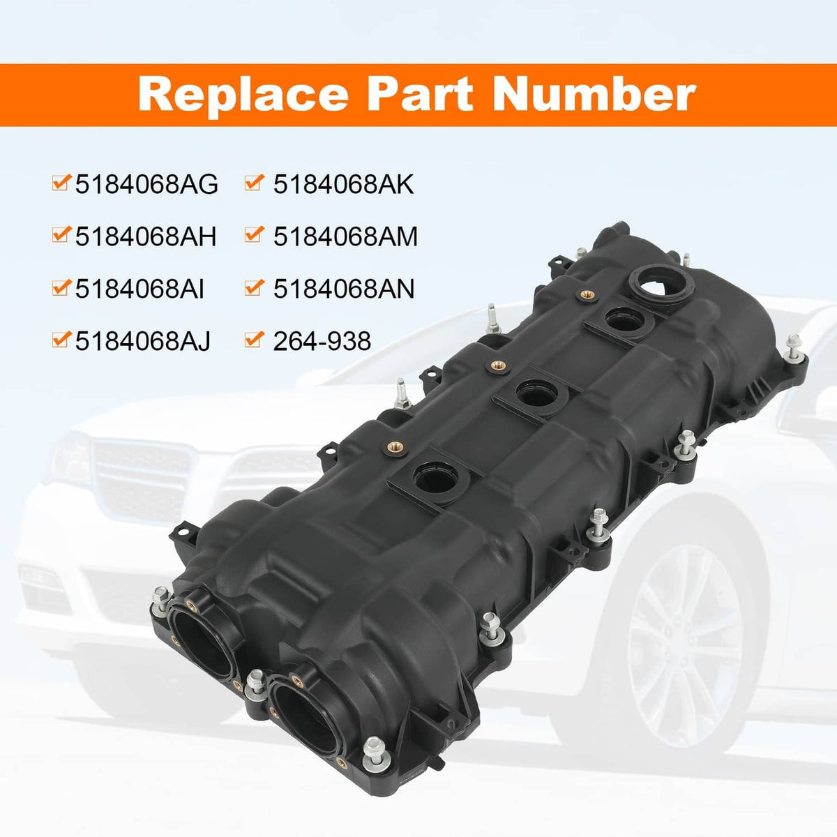 Solidspare Engine Valve Cover Assembly Passenger Side RH fit for Dodge Chrysler Jeep 3.6L