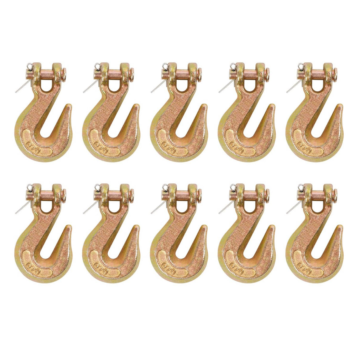 Solid Spare 10 Pack G70 3/8'' Clevis Grab Hook Tow Chain Hook Tie Down Flatbed Truck Trailer