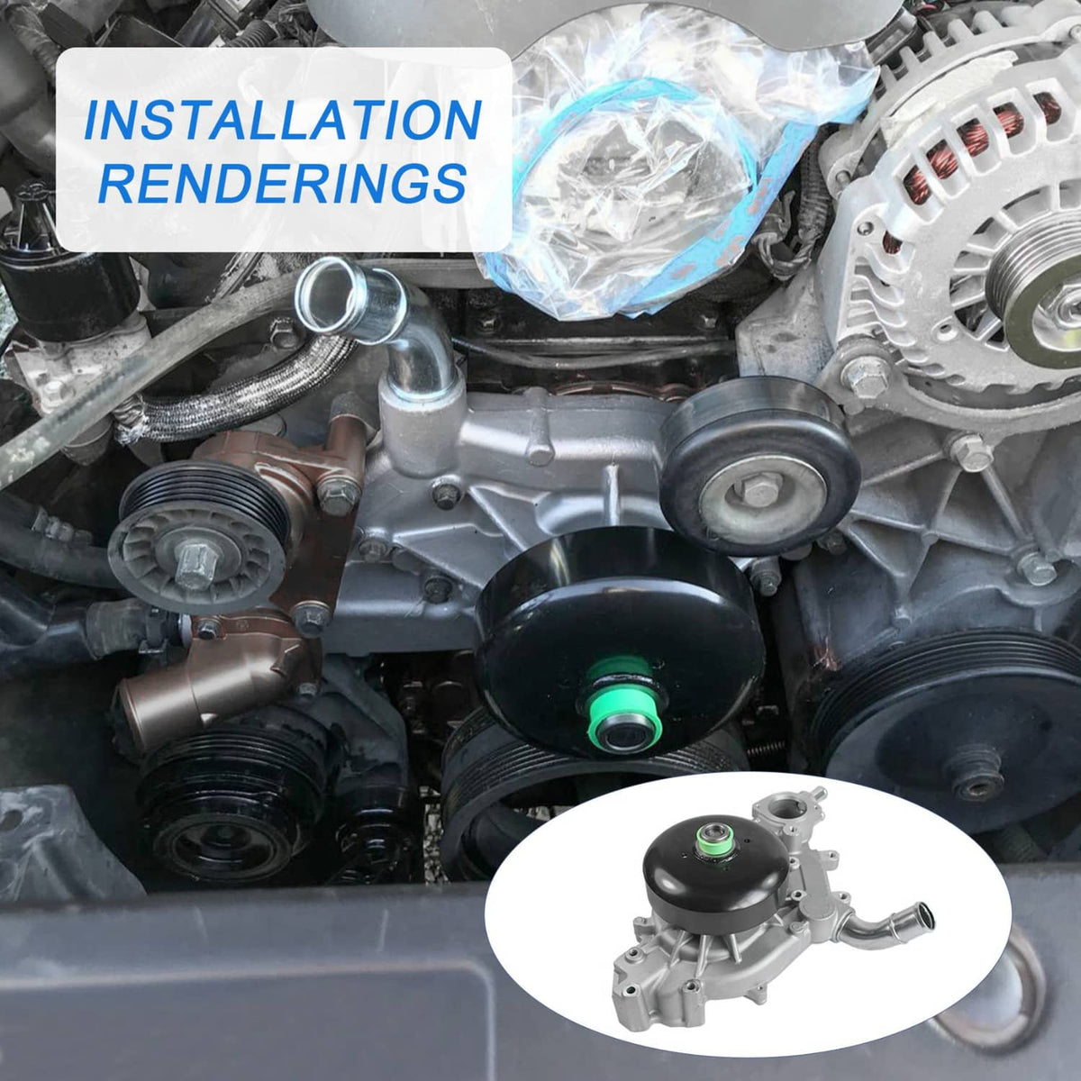Solidspare Water Pump W/ Gasket Fits Chevrolet GMC Tahoe Yukon 4.8 5.3 6.0 L Vortec