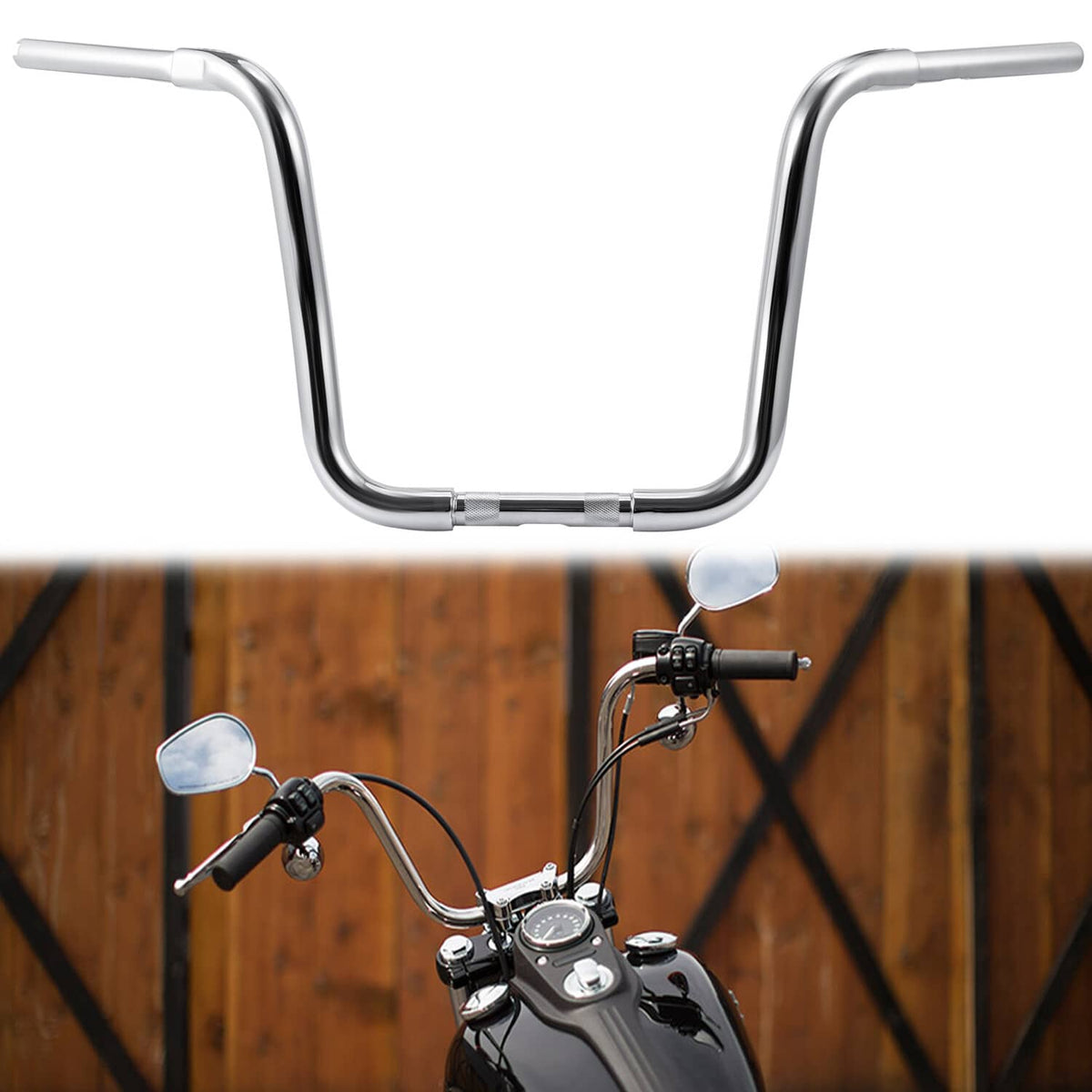 Solidspare 14" Rise Ape Hanger Handlebar Fat 1-1/4" For Harley Sportster Softail Road King