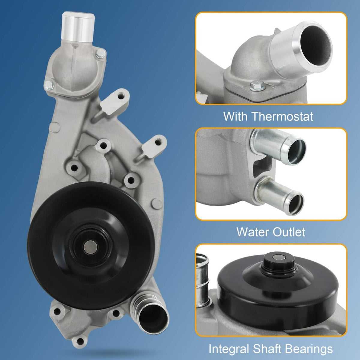 Solidspare Engine Water Pump Fits Chevrolet Camaro 10-15 6.2L Naturally Aspirated 19207665