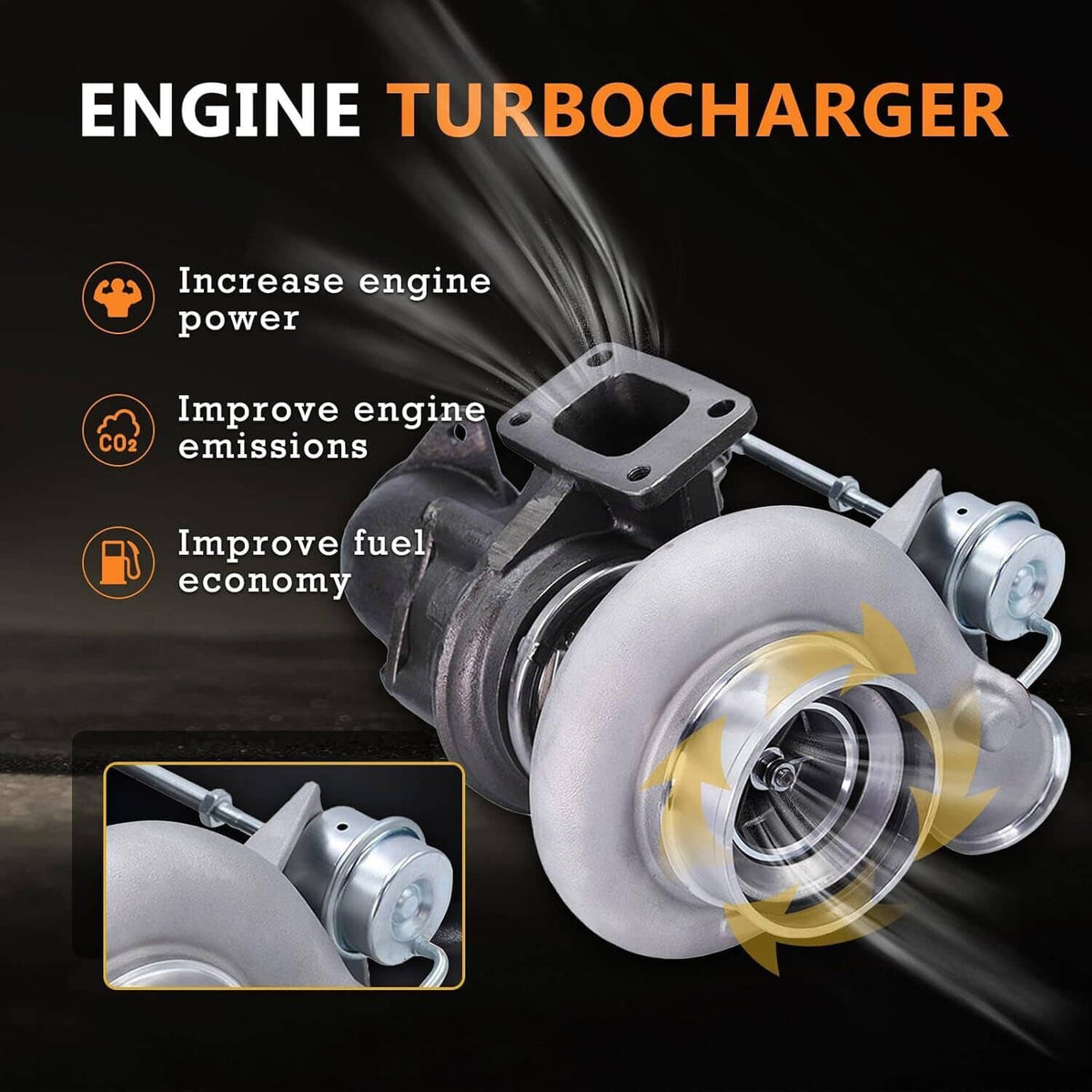 Solidspare Turbo Turbocharger HX35W for 1999-2002 Dodge Ram 2500 3500 Cummins 5.9L 3592766