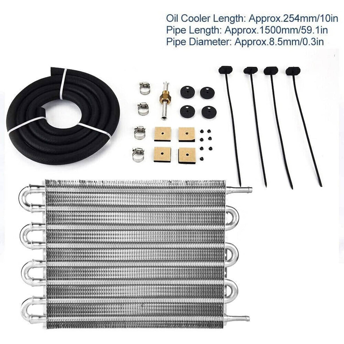 Solidspare 8 Rows Universal Aluminum Remote Transmission Oil Cooler Radiator Converter Kits