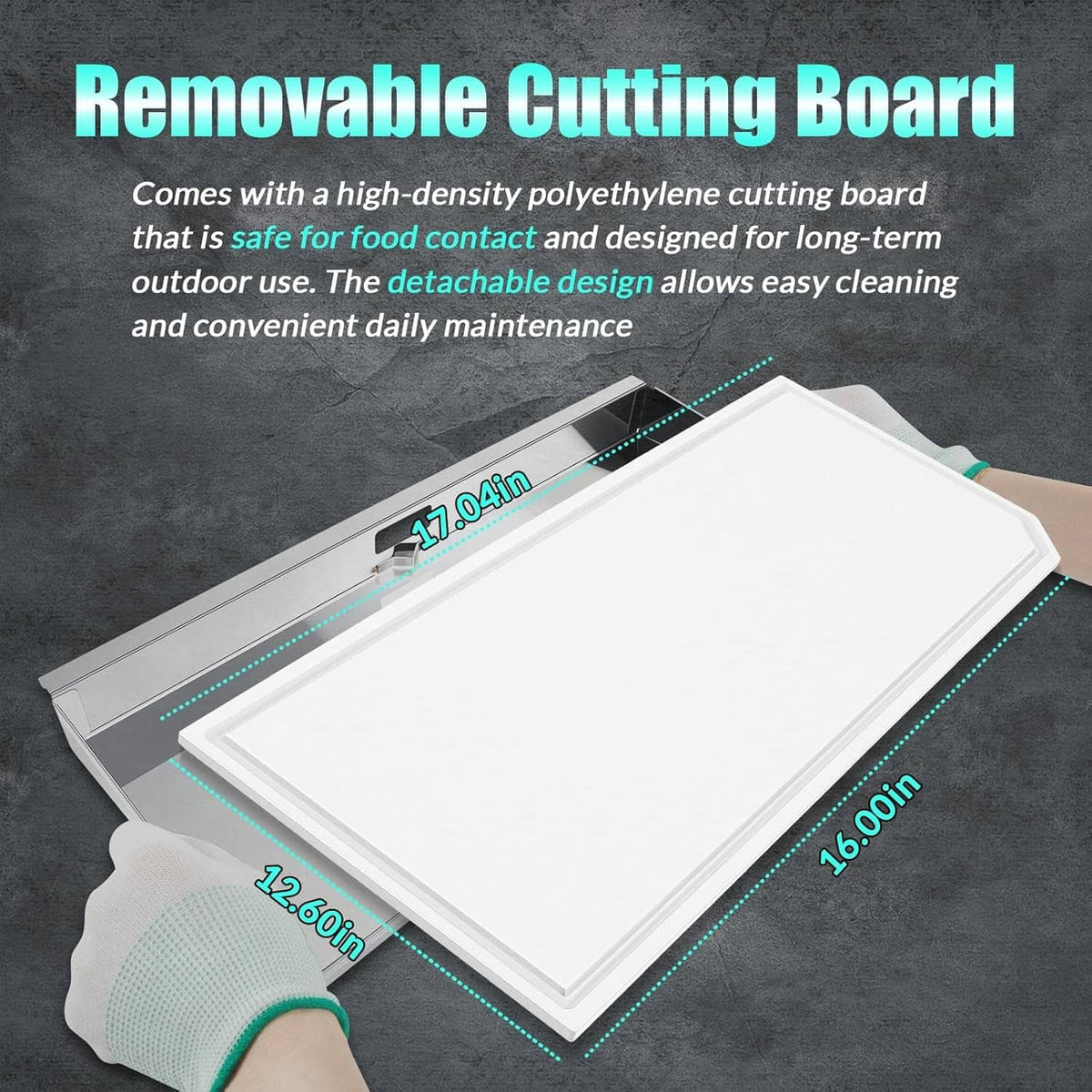 Solidspare A10-902 Rectangular Grill Serving Shelf w/ Removable Cutting Board for 9” x 18"