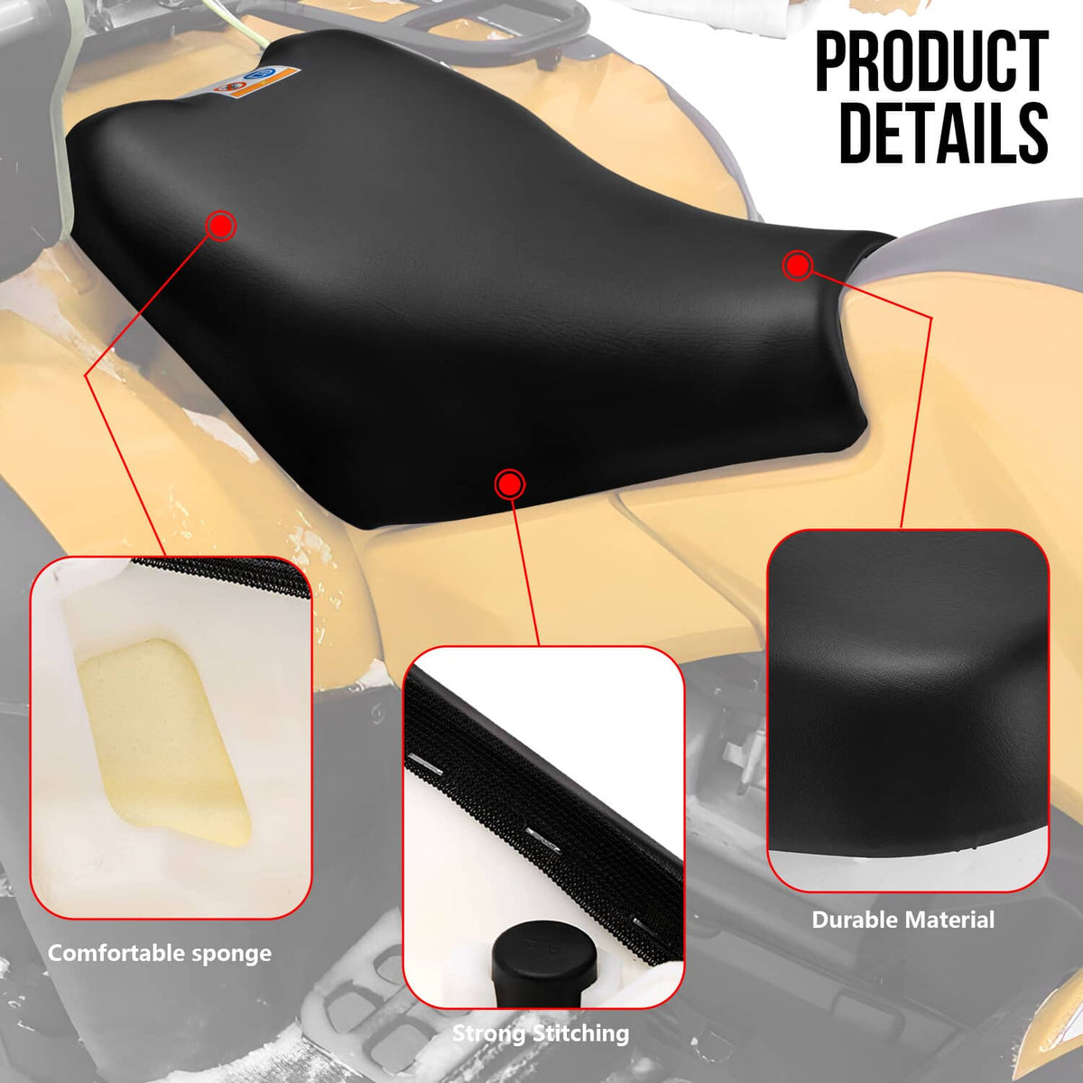 Solidspare For Honda Rincon 680 TRX680FA TRX680FGA 4x4 2006-22 Waterproof Complete Seat