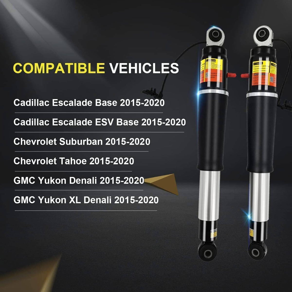 Solidspare Rear Air Shock Absorbers MagneRide for Escalade Suburban Tahoe Yukon 2015-2020