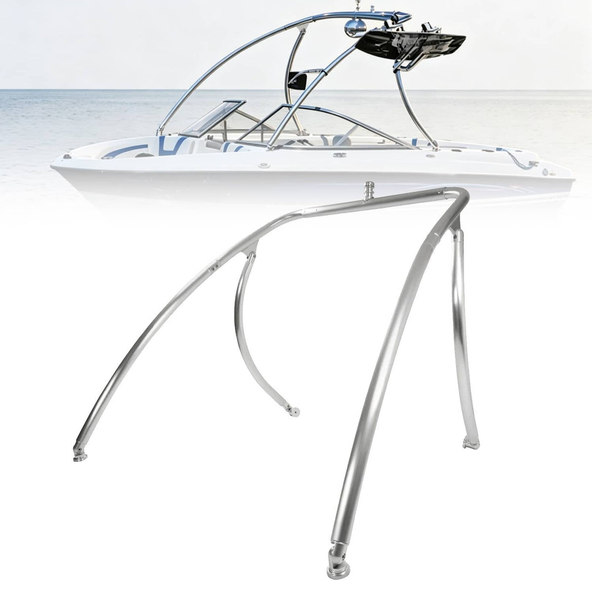 Solidspare Wakeboard Tower durable 2.25" Aluminum Tubing Fits most Boats From 62"-103" Wide