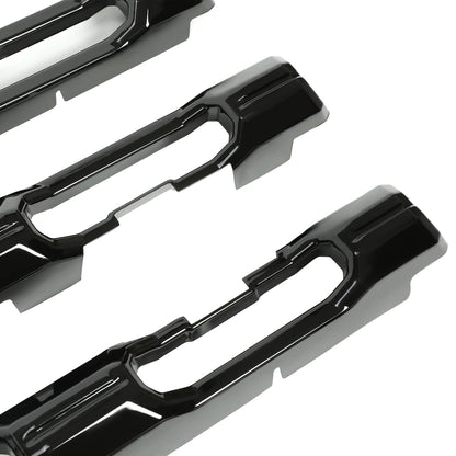 Solid Spare Gloss Black Painted For Chevy Silverado 2500 3500 HD 20-23 Grille Insert Overlay