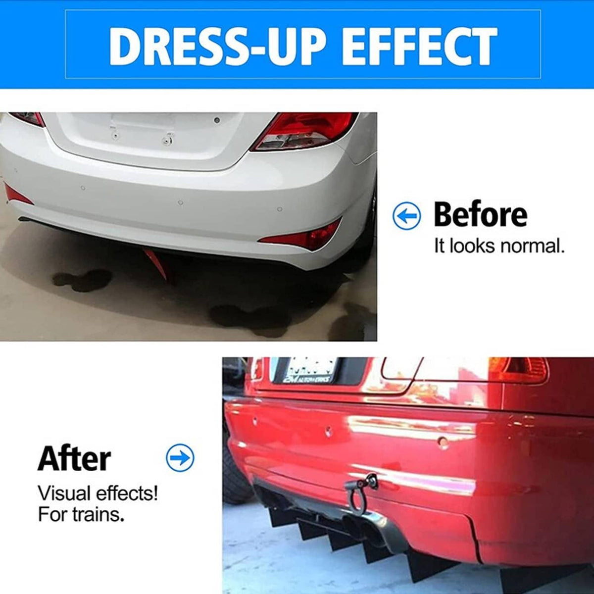 Solidspare New Rear Bumper Diffuser Shark ABS 4-Fin Spoiler Lip Splitter For Mazda Miata
