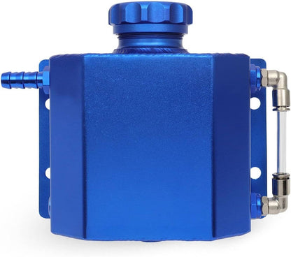 Solidspare 1L Aluminum Universal Radiator Coolant Overflow Bottle Recovery Water Tank Blue