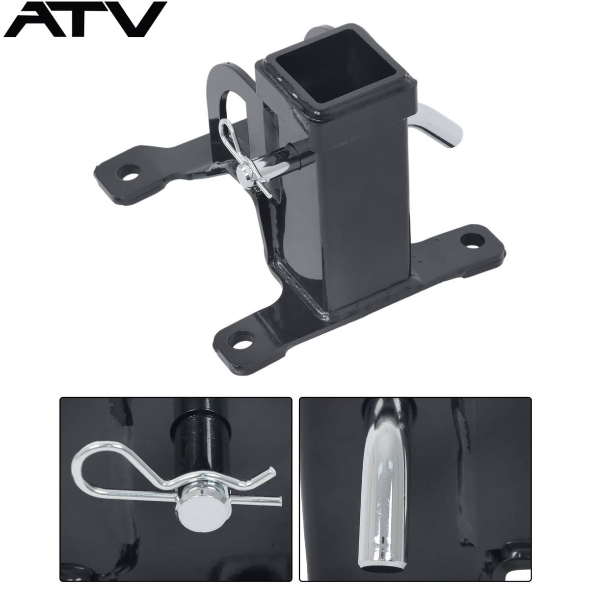 Solidspare Black UTV 2'' Rear Receiver Tow Hitch For Polaris RZR PRO XP 4 years 2020+ Steel