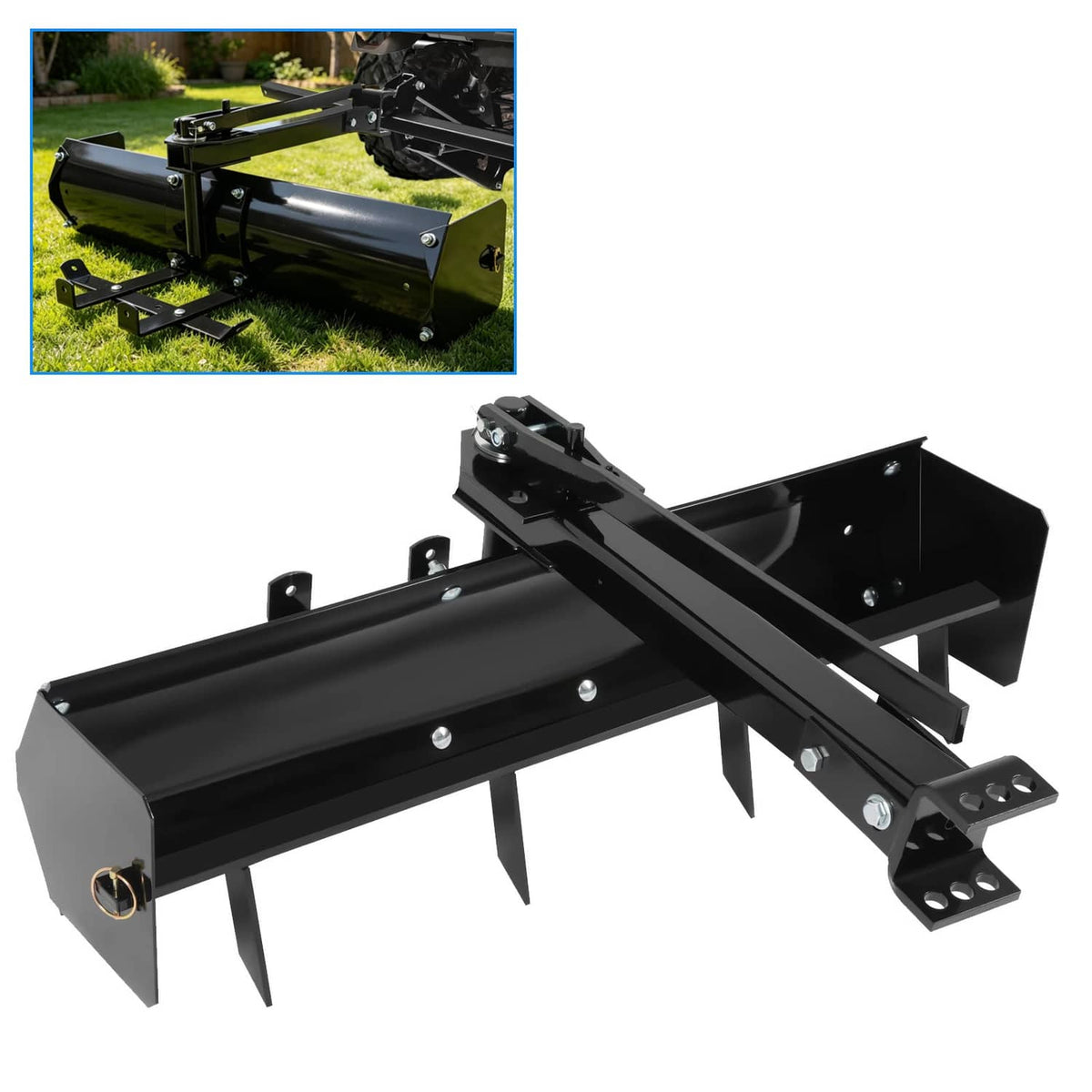 Solidspare 38" Tow Behind Box Scraper Blade For universal Lawn Tractor & Adjustable Grip