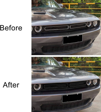 Solidspare Front Grill Mesh Grille Inserts Trim Exterior for Dodge Challenger 2015-2022 New