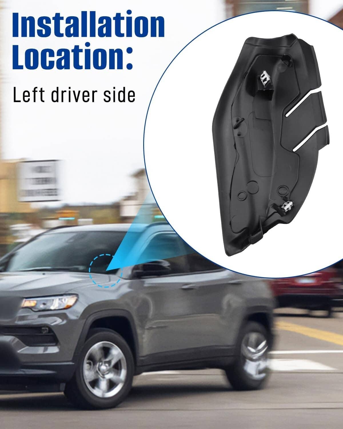 Solid Spare For Jeep Compass 2018-2025 Left & Right Cowl Side Panel Trims Black