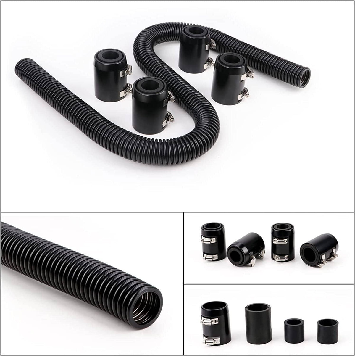 Solidspare Universal 36'' Stainless Steel Radiator Flexible Coolant Water Hose Kit w/4 Caps