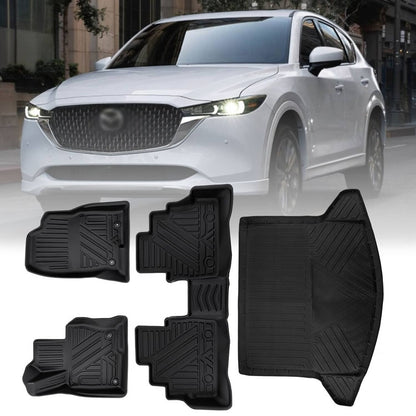 Solidspare Floor Mats and Cargo Liner Fit for 2017-2025 Mazda CX-5 Black TPE All-Weather