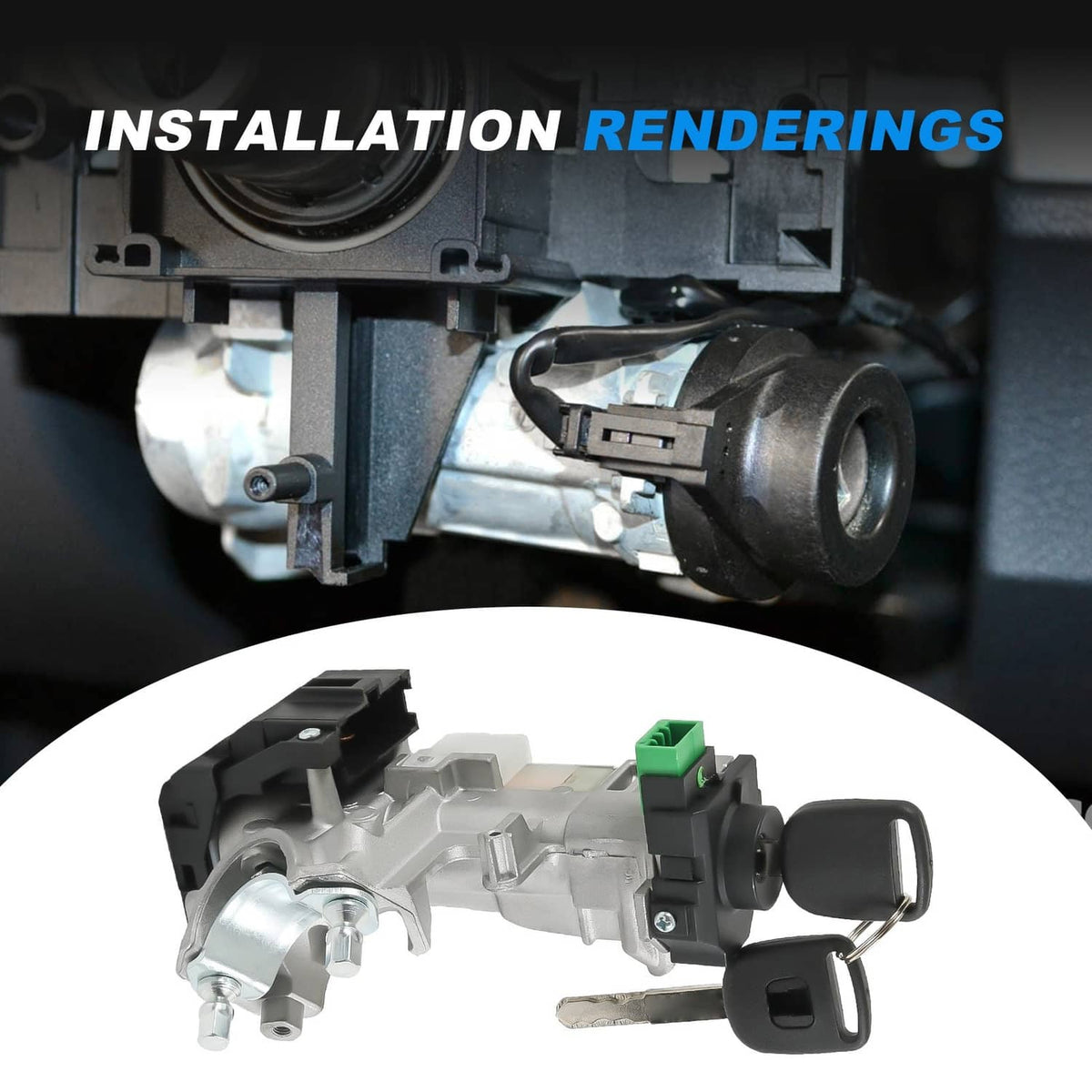 Solidspare 35100-SDA-A71 Ignition Switch Lock Cylinder Auto Trans w/2 Keys for Honda Accord