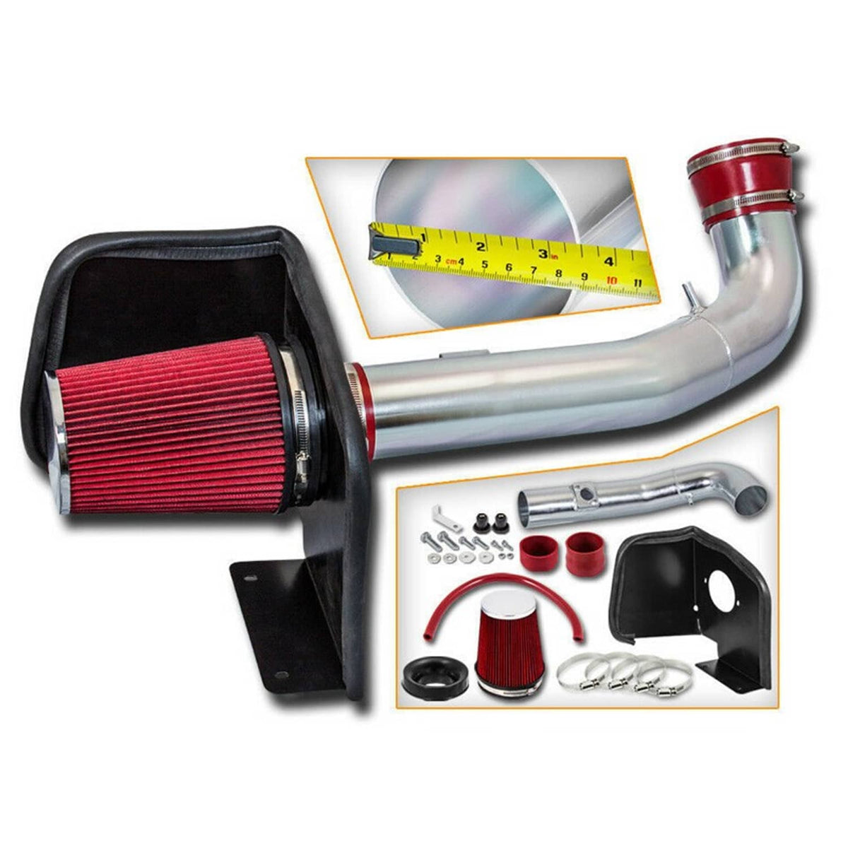 Solidspare Cold Air Intake Kit w/Heat Shield for 2009-2013 Chevy/GMC 1500 V8 4.8L/5.3L/6.0L
