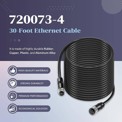 Solidspare Replace for Humminbird 720073-4 Boat Ethernet Cable AS EC 30E Ethernet Cord 30ft