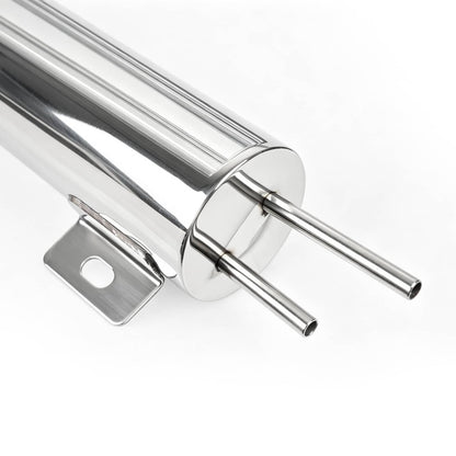 Solidspare 2" X 15" Polished Stainless Steel 24 Oz Radiator Dr Overflow Tank Bottle New