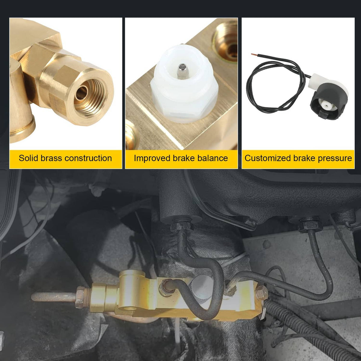 Solidspare PV2 Brass Disc/Drum Disc Front Drum Rear Brake Proportioning Valve & Mount