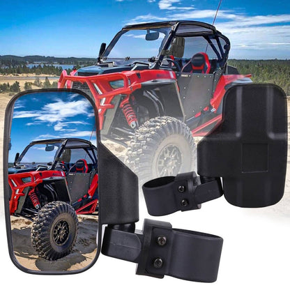 Solidspare Adjustable 1.75''-2" UTV Side Mirrors Foldable for Polaris RZR S 800 900 XP 1000