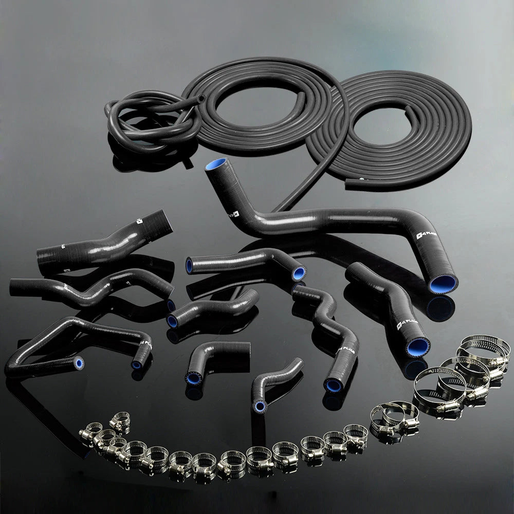 Solid Spare Silicone Radiator Vacuum Hose Black Fit For Silvia 200SX 240SX S13 S14 S15 SR20D