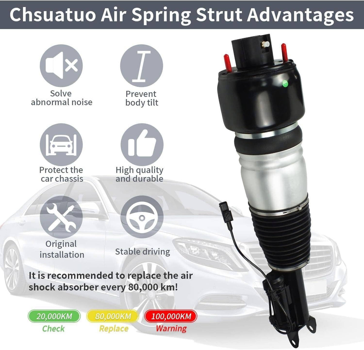 Solidspare Air Suspension Strut Front Left For Mercedes E320 E500 E550 CLS500 A2113205513