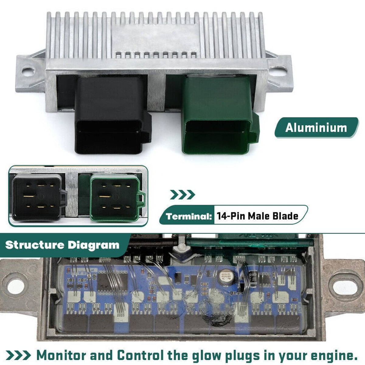 Solidspare New For 2000-2010 Ford 6.0L 7.3L Powerstroke Glow Plug Control Relay Module GPCM