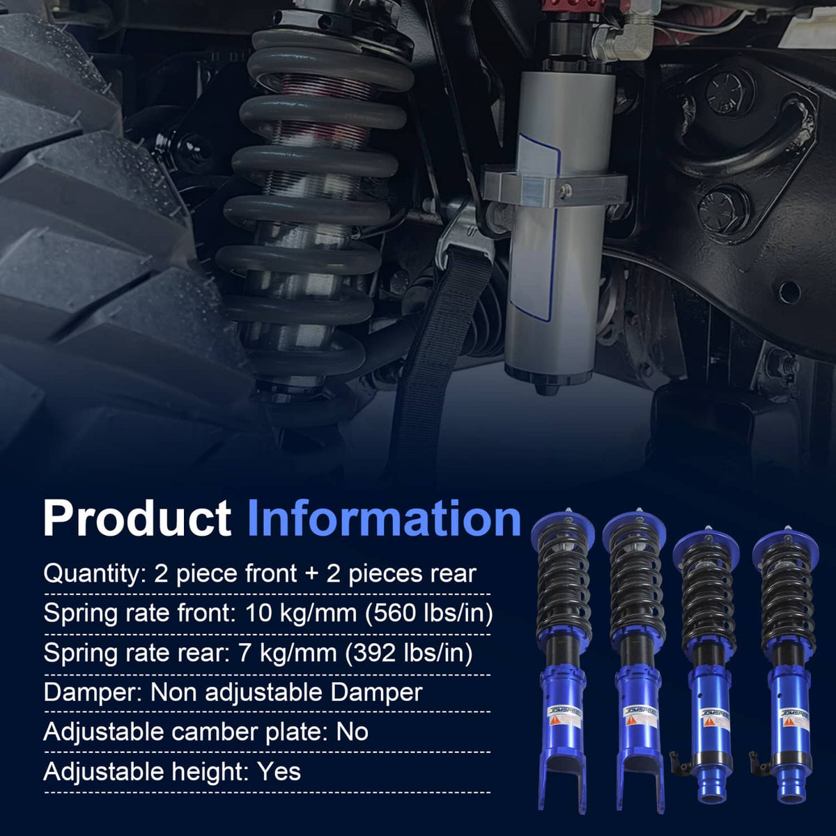 Solidspare Adjustable 4X Coilovers Struts Shocks Set For 08-12 Honda Accord 09-14 Acura TSX