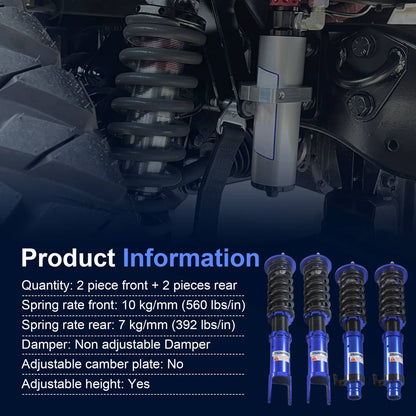 Solidspare Adjustable 4X Coilovers Struts Shocks Set For 08-12 Honda Accord 09-14 Acura TSX