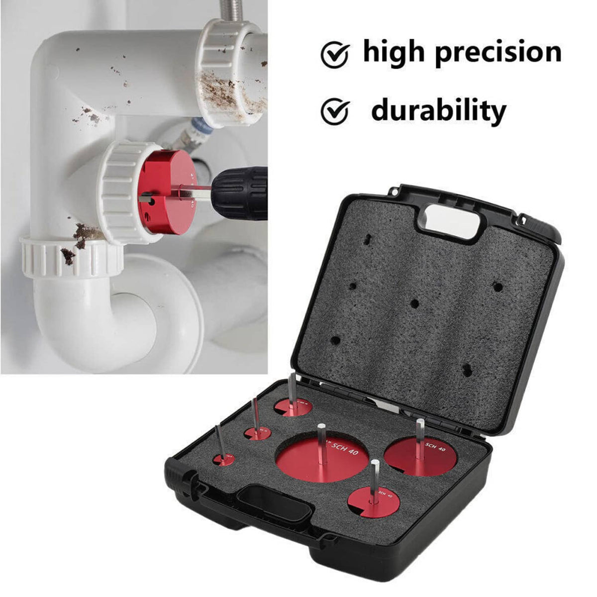 Solidspare New For Reed Tool Clean Ream Extreme Plastic Pipe Fitting Reamer Kit 04529 PPRK6
