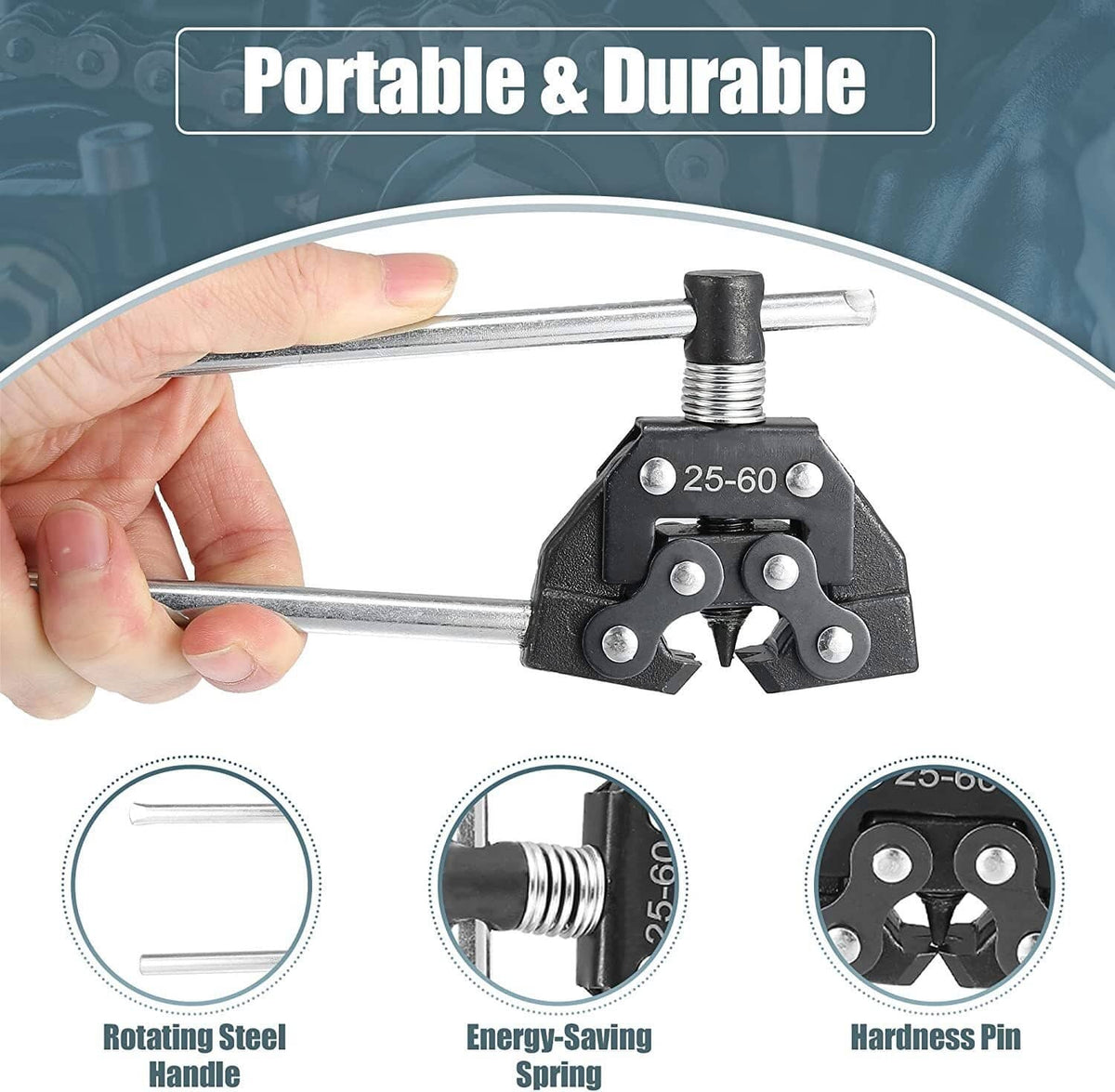 Solidspare 25-60 Chain Detacher Breaker Roller Chain Tools Kit for Motorcycle Go-Kart ATV