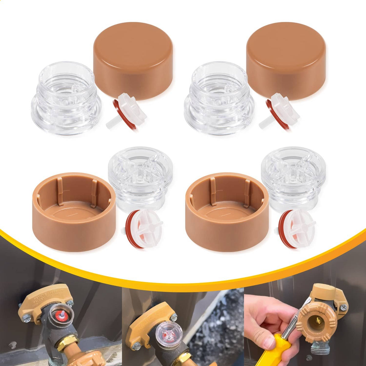 Solidspare RK-17VB Vacuum Breaker Float Kit fit for Woodford Model 17 (4-Pack)