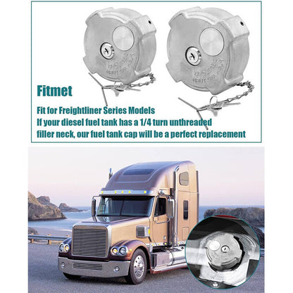 Solidspare 2x Locking Diesel Fuel Cap 03-37017-002 for 96-18 Freightliner Cascadia Columbia