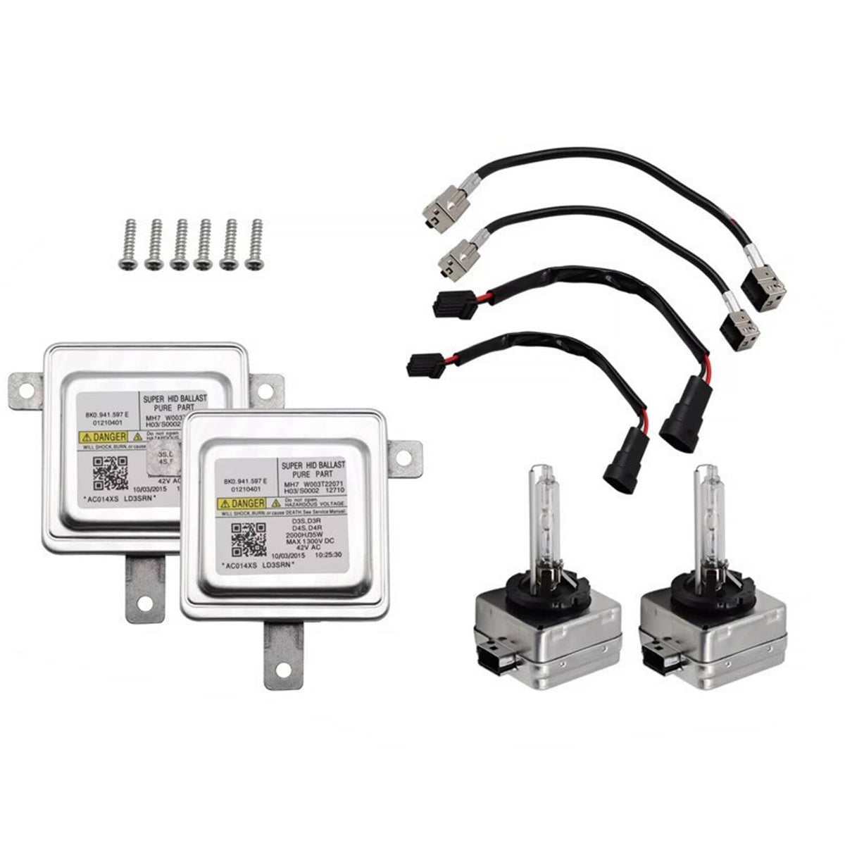 Solidspare 2Pcs Xenon HID Headlight Ballast Control Unit & D3S Bulb For Audi &VW 8K0941597E