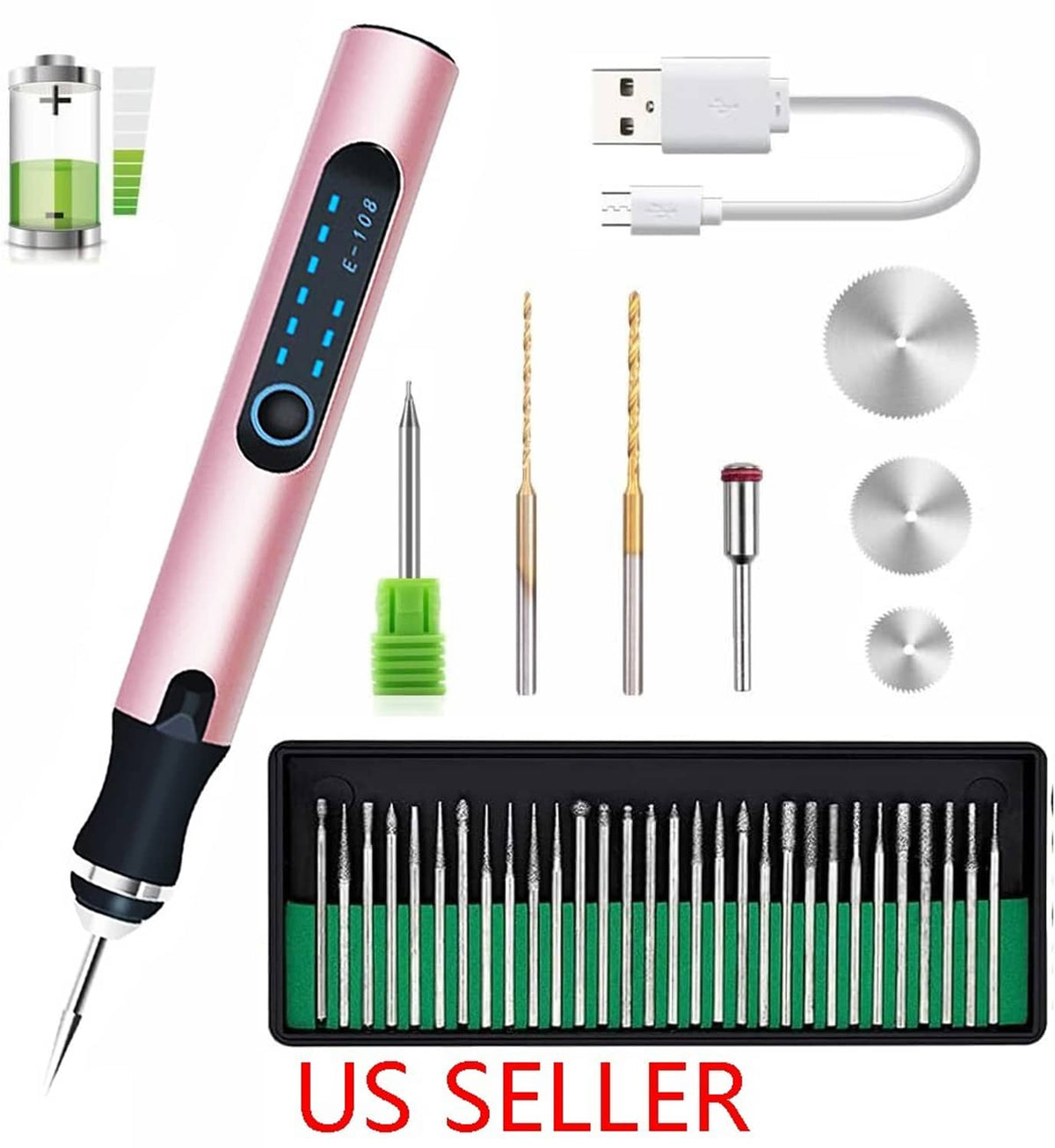 Solid Spare Engraving Pen with 33Bits Electric Cordless Rotary Tools Professional Engraver