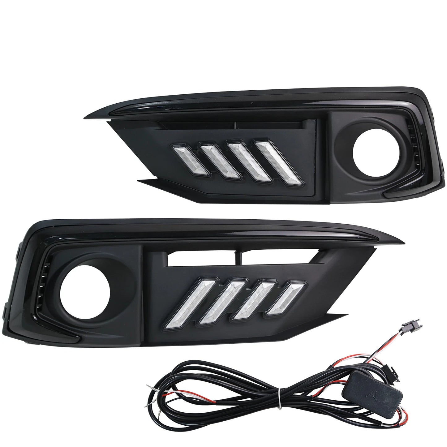 Pair LED DRL Daytime Turn Signal Fog Light Lamp Covers Fit 2019-2021 Honda Civic