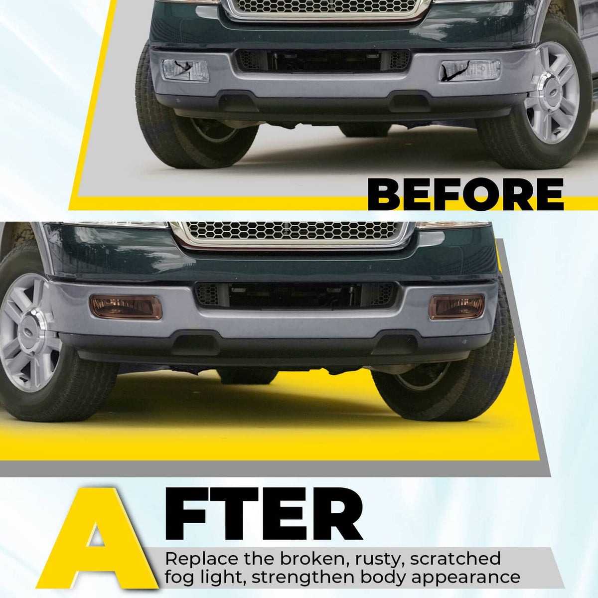 Solid Spare For Ford F150 2004-2005 2006/ 2006 Lincoln Mark LT Bumper Fog Light W/Bulb LH&RH