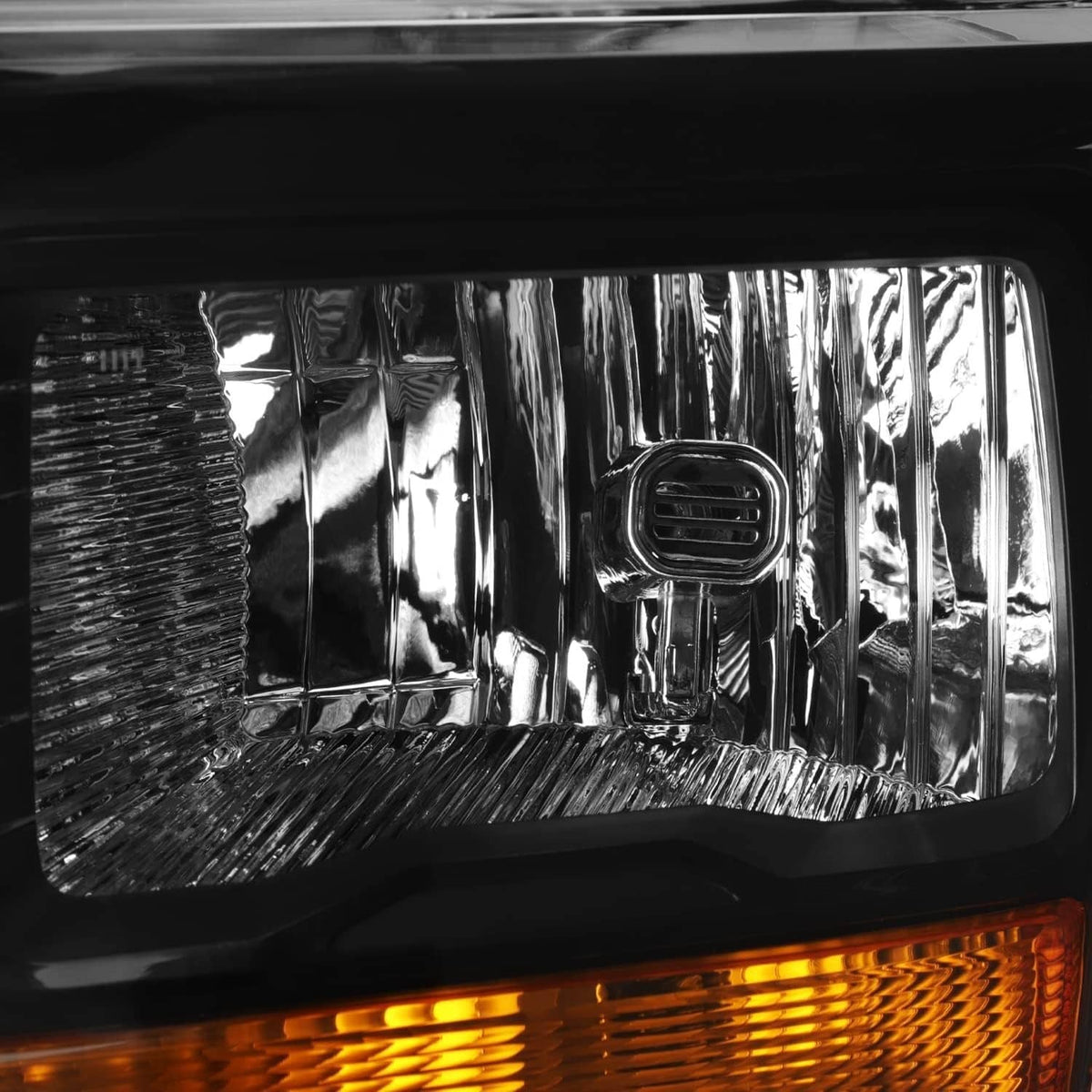 Solidspare For 2021 2022 2023 Ford F150 Halogen Black Headlights Headlamps Pair Left+Right