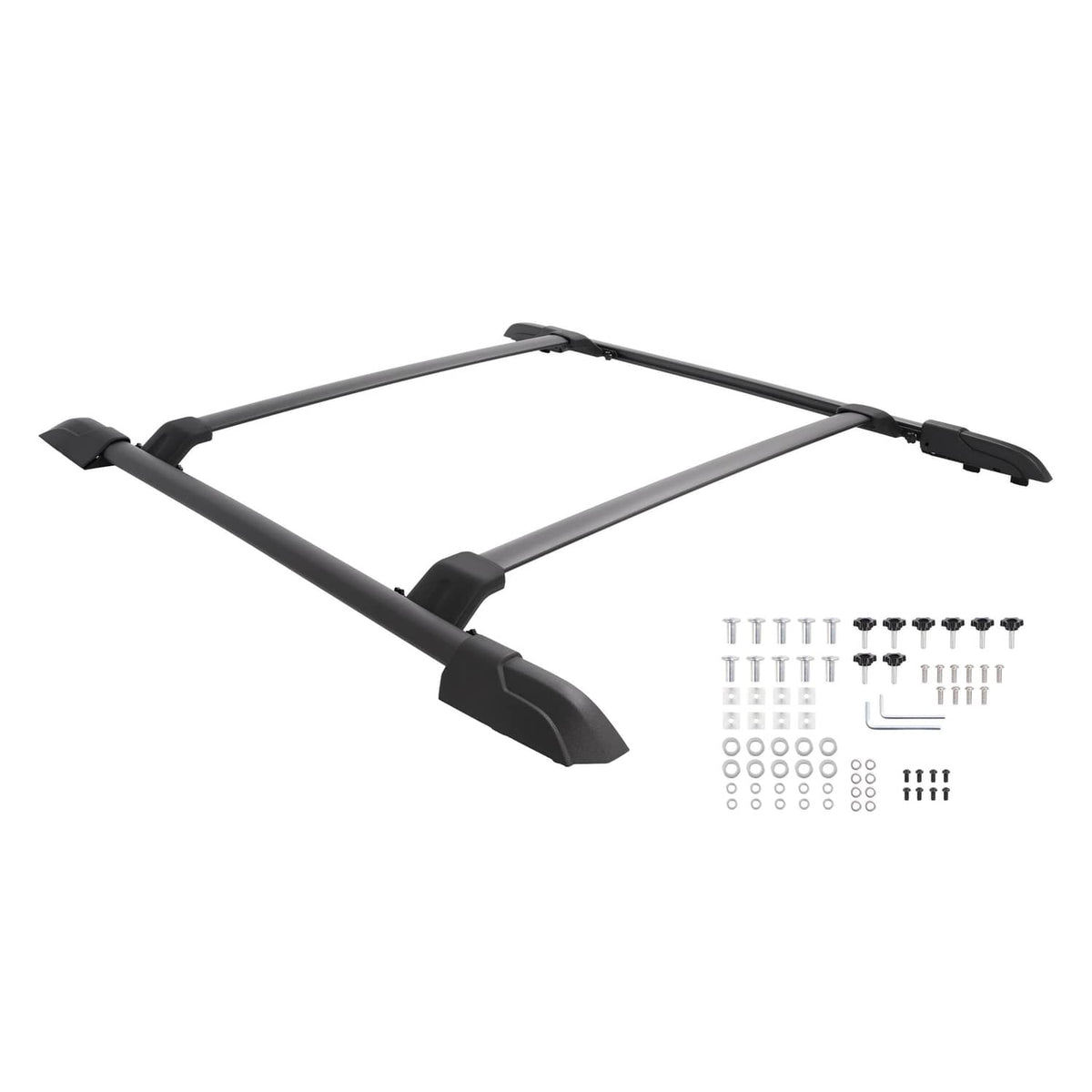 Solid Spare For Honda Pilot 2009-2015 Black 4Pcs Roof Rack Rails Cross Bar Side Rail