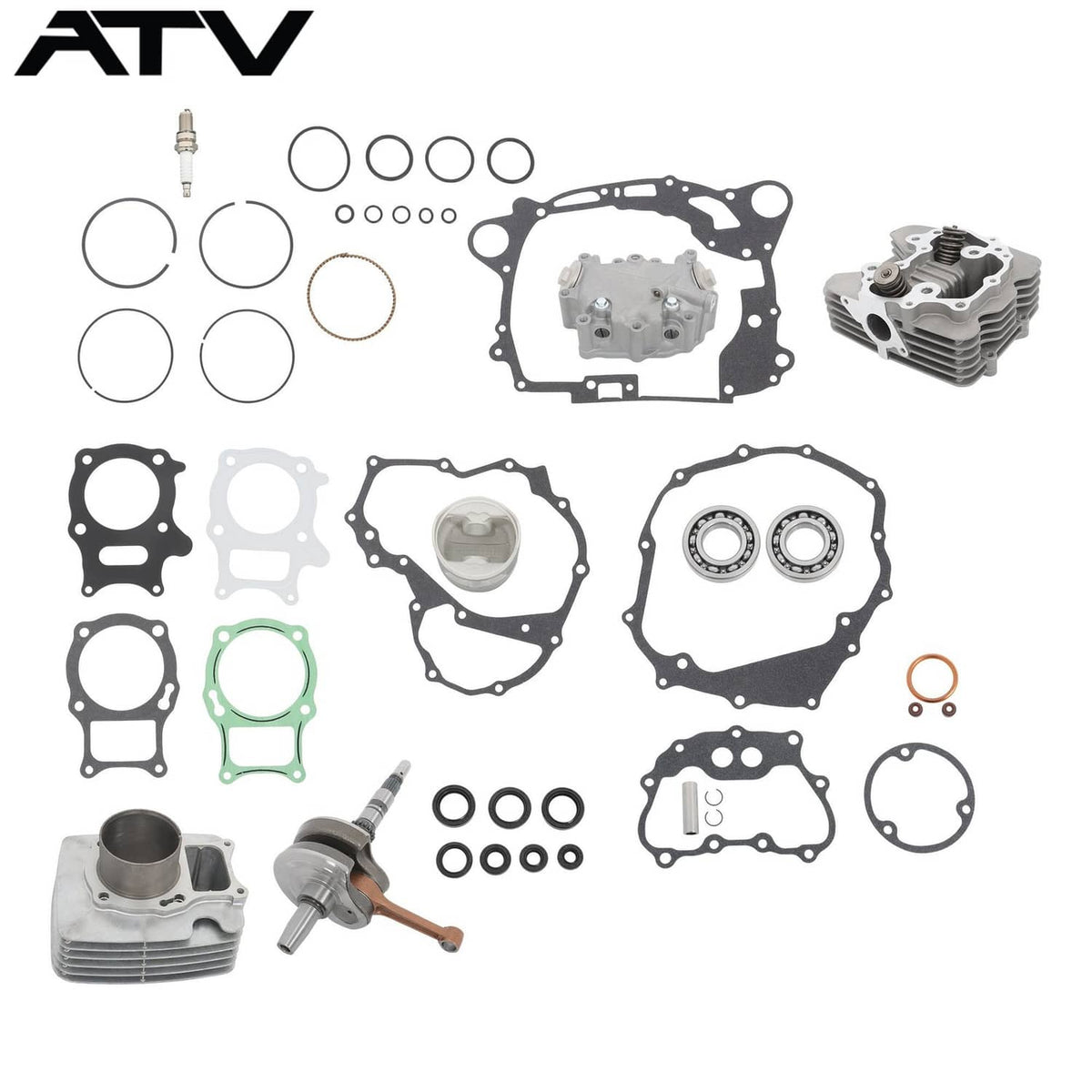 Solidspare For Honda Recon TRX250 08-14 Cylinder Head Gasket ATV Crankshaft Engine Seal Kit
