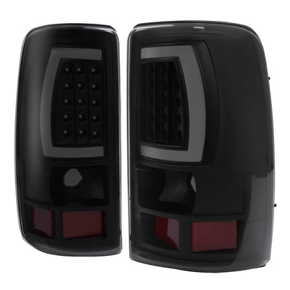 Solid Spare For 2000-2006 Chevy Suburban Tahoe GMC Yukon Black Smoke LED Tube Tail Lights